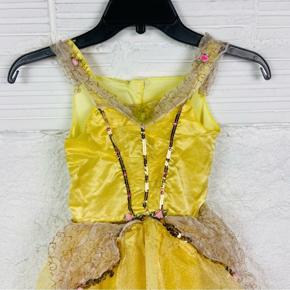 Disney beauty & the beast bell Golden Princess Dress Costume size 4-6X - Picture 4 of 11